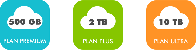 Tres paquetes Lifetime de almacenamiento